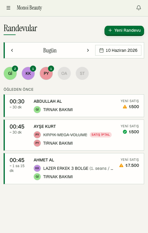 Randevia — günün randevuları